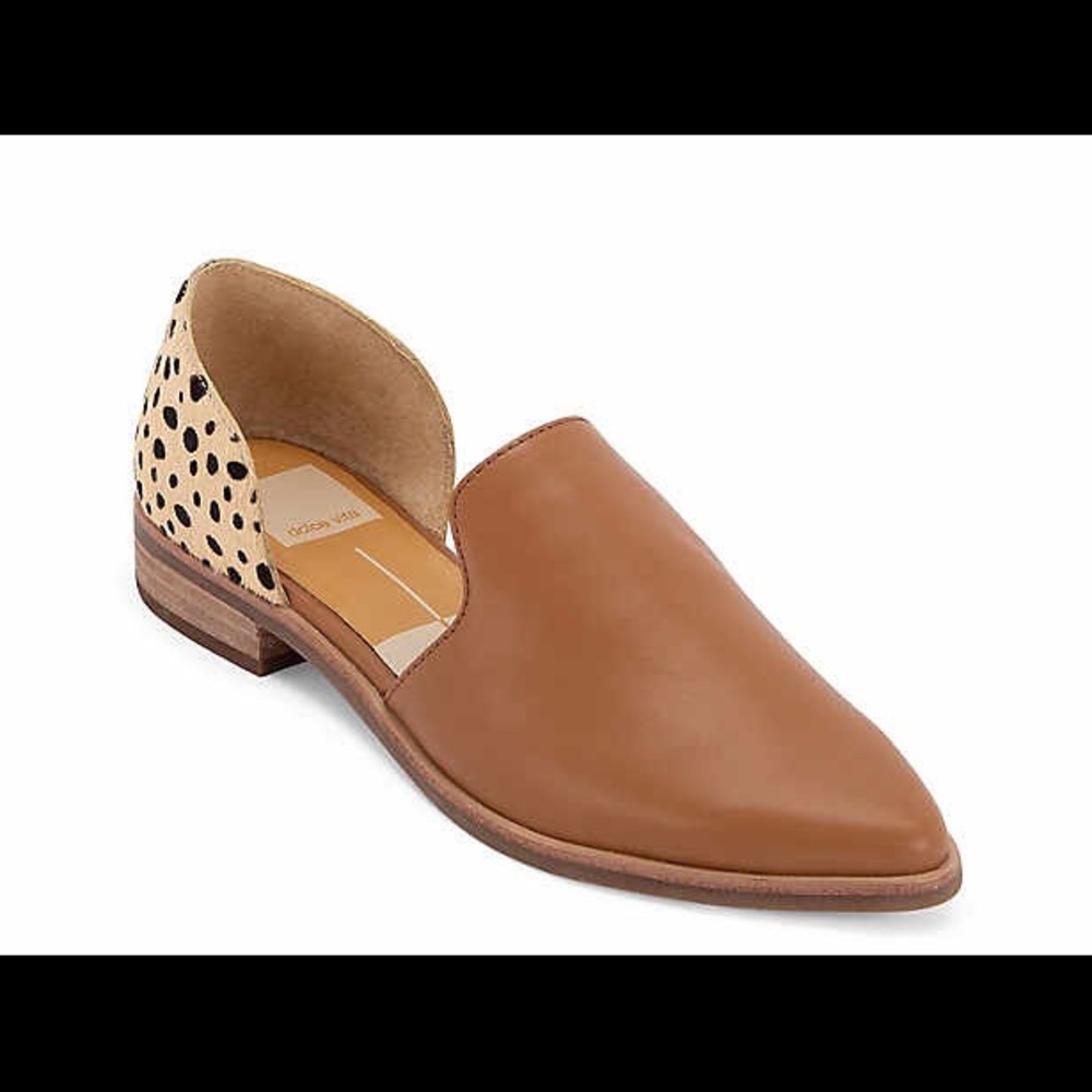 Dolce Vita-Kelsa Flat in Cognac/Tan Cheetah Print Calf Hair/Leather Size 6